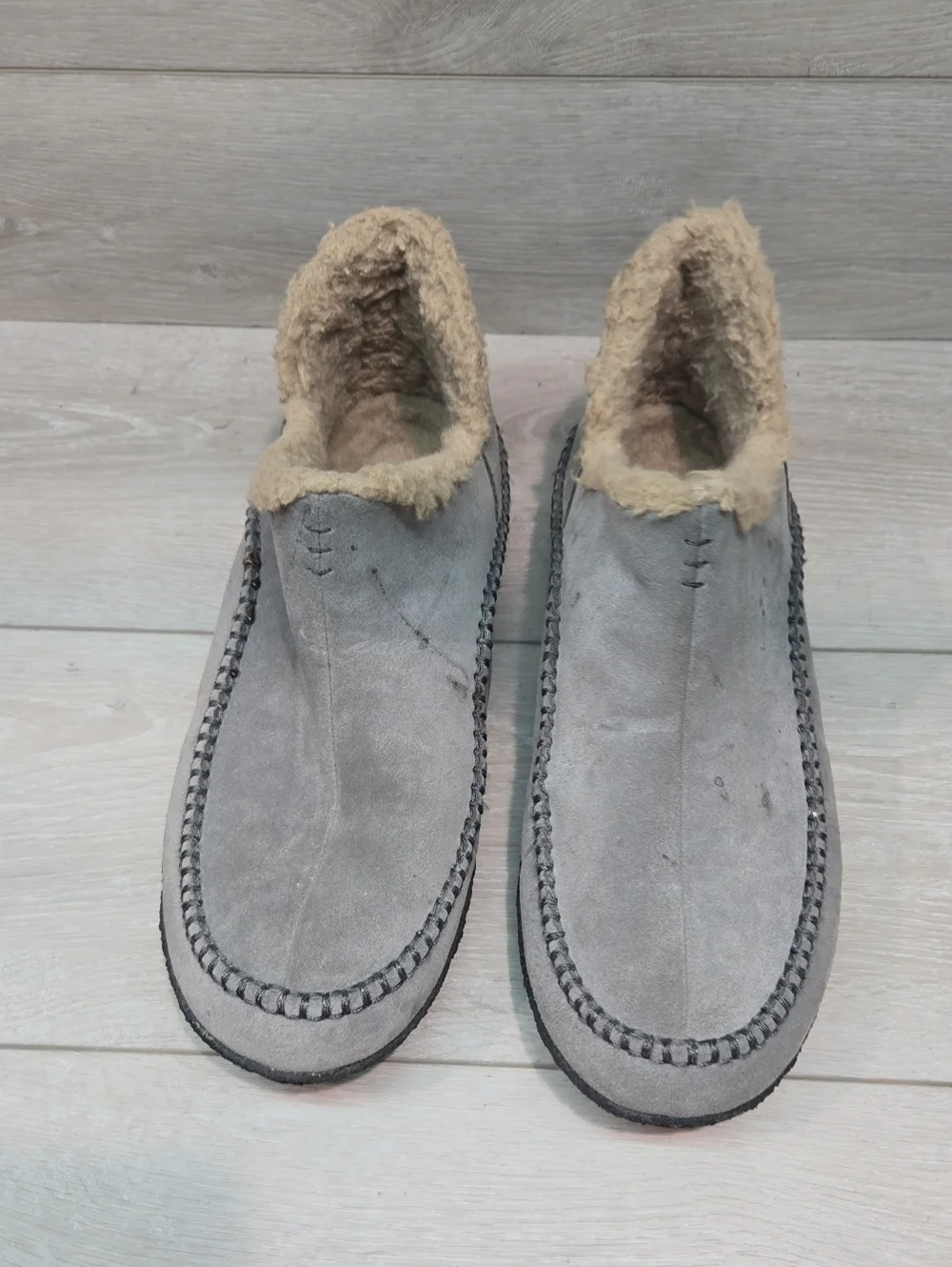 Sorel Men's Gray High Top Suede Fleece-Lined Slip-On Shoes Boots Sz 11